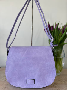 lusciousscarves crossbody Lilac Satchel Style Faux Vegan Leather Crossbody Bag. 10 Colours available