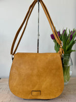 Load image into Gallery viewer, lusciousscarves crossbody Mustard Satchel Style Faux Vegan Leather Crossbody Bag. 10 Colours available

