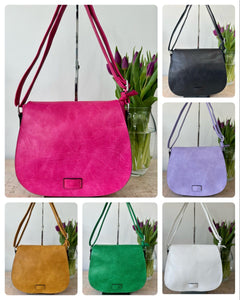 lusciousscarves crossbody Satchel Style Faux Vegan Leather Crossbody Bag. 10 Colours available