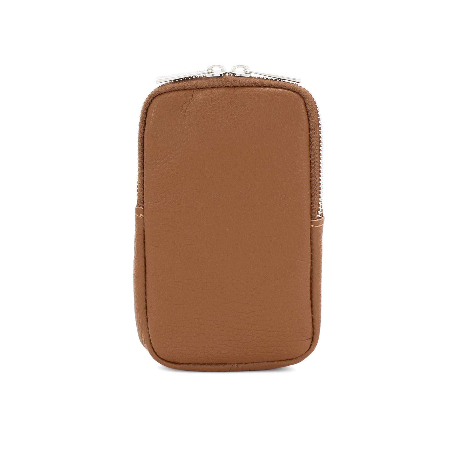 lusciousscarves Dark Tan Italian Leather Phone Pouch Crossbody Bag , Available in 20 Colours