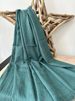 Load image into Gallery viewer, lusciousscarves Deep Green Plain Light Weight Cotton Blend Summer Scarf , Wrap, Shawl 26 Colours Available
