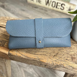Load image into Gallery viewer, lusciousscarves Denim blue Leather Glasses Case
