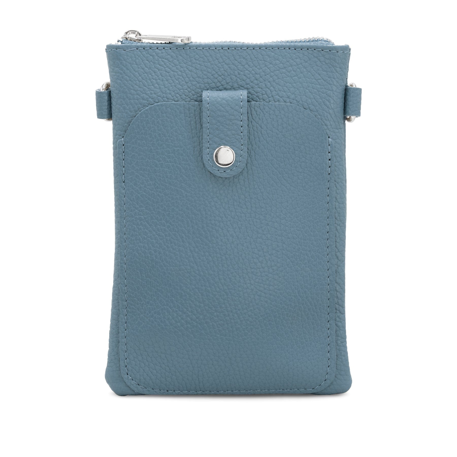 lusciousscarves Denim Blue Small Italian Leather Crossbody Phone Bag , Available in 12 Colours