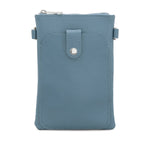 Load image into Gallery viewer, lusciousscarves Denim Blue Small Italian Leather Crossbody Phone Bag , Available in 12 Colours
