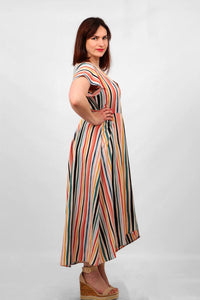 lusciousscarves Dresses Bayadere Multi Candy Stripes Wrap Dress