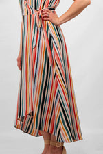 Load image into Gallery viewer, lusciousscarves Dresses Bayadere Multi Candy Stripes Wrap Dress
