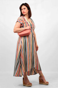 lusciousscarves Dresses Large Bayadere Multi Candy Stripes Wrap Dress