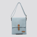 Load image into Gallery viewer, lusciousscarves Duck Egg Blue Soft Faux Leather Satchel Crossbody Bag.
