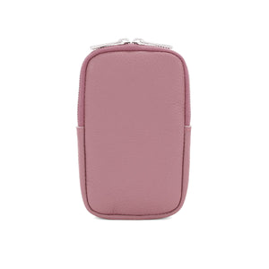 lusciousscarves Dusky Pink Italian Leather Phone Pouch Crossbody Bag , Available in 20 Colours