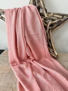 lusciousscarves Dusky Pink Plain Light Weight Cotton Blend Summer Scarf , Wrap, Shawl 26 Colours Available