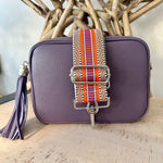 Load image into Gallery viewer, lusciousscarves Dusky Purple Italian Leather bag and Strap Combo.
