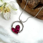 Load image into Gallery viewer, lusciousscarves Earrings Miss Milly Pink &amp; Zebra Heart Hoop Necklace FN543
