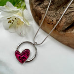 Load image into Gallery viewer, lusciousscarves Earrings Miss Milly Pink &amp; Zebra Heart Hoop Necklace FN543
