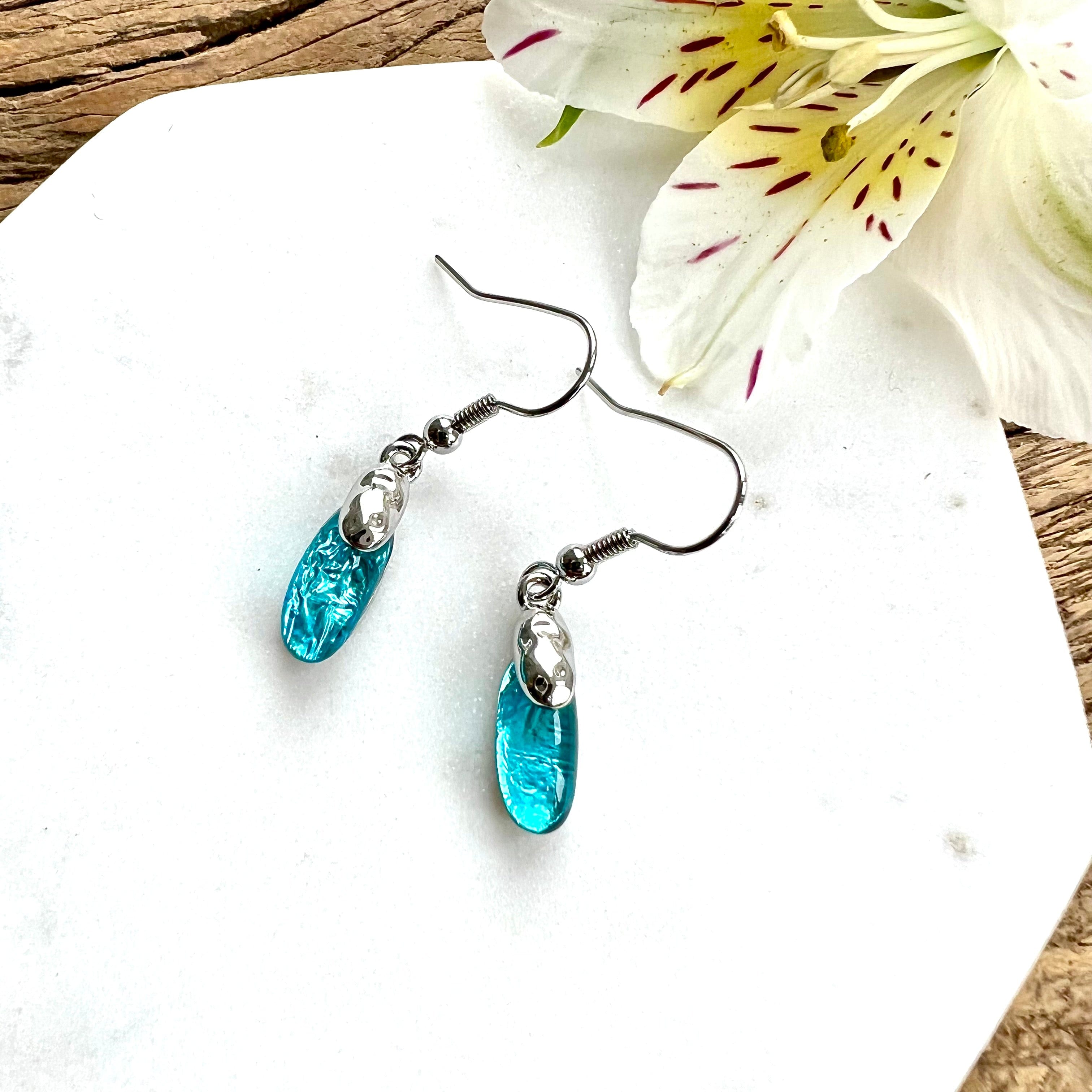 lusciousscarves Earrings Miss Milly Turquoise & Silver Droplet Earrings FE436