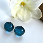 Load image into Gallery viewer, lusciousscarves Earrings Sterling Silver Dichroic Glass Studs Turquoise Waves
