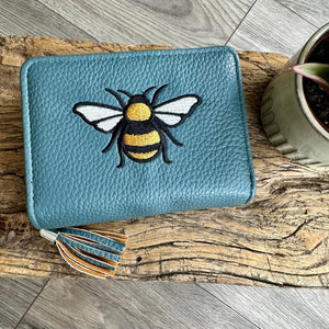 lusciousscarves Embroidered Bee Wallet Zip Purse