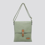 Load image into Gallery viewer, lusciousscarves Forrest Green Soft Faux Leather Satchel Crossbody Bag.
