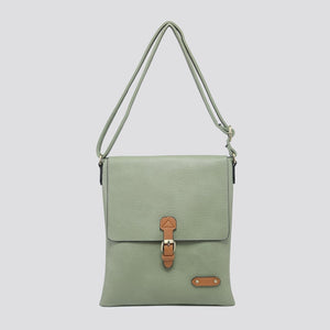 lusciousscarves Forrest Green Soft Faux Leather Satchel Crossbody Bag.