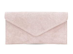 lusciousscarves Genuine Suede Leather Envelope Clutch Bag , 10 Colours Available