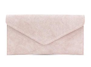 lusciousscarves Genuine Suede Leather Envelope Clutch Bag , 10 Colours Available