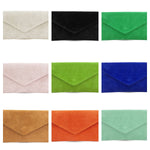 Load image into Gallery viewer, lusciousscarves Genuine Suede Leather Envelope Clutch Bag , 10 Colours Available
