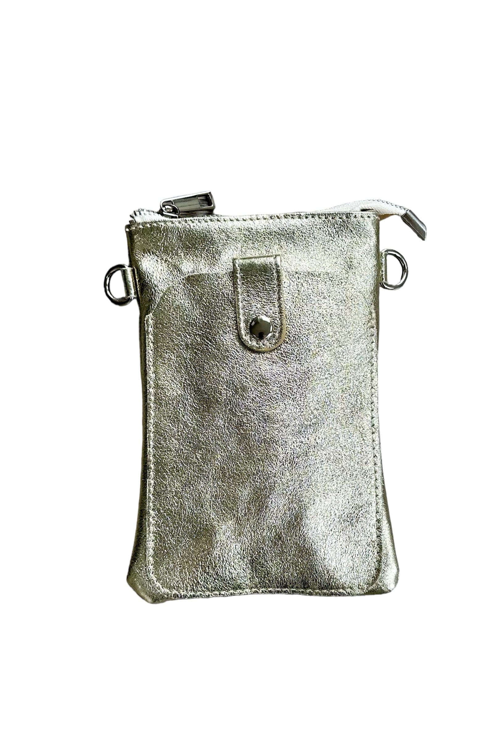 lusciousscarves Gold Small Italian Leather Crossbody Phone Bag , Available in 12 Colours