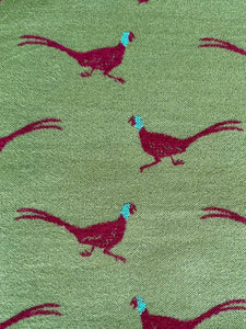 lusciousscarves Green, Burgundy and Teal Reversible Scarf / Shawl With Pheasants Design