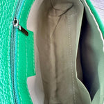 Load image into Gallery viewer, lusciousscarves Green Italian Leather Clutch Bag with Loop Handle
