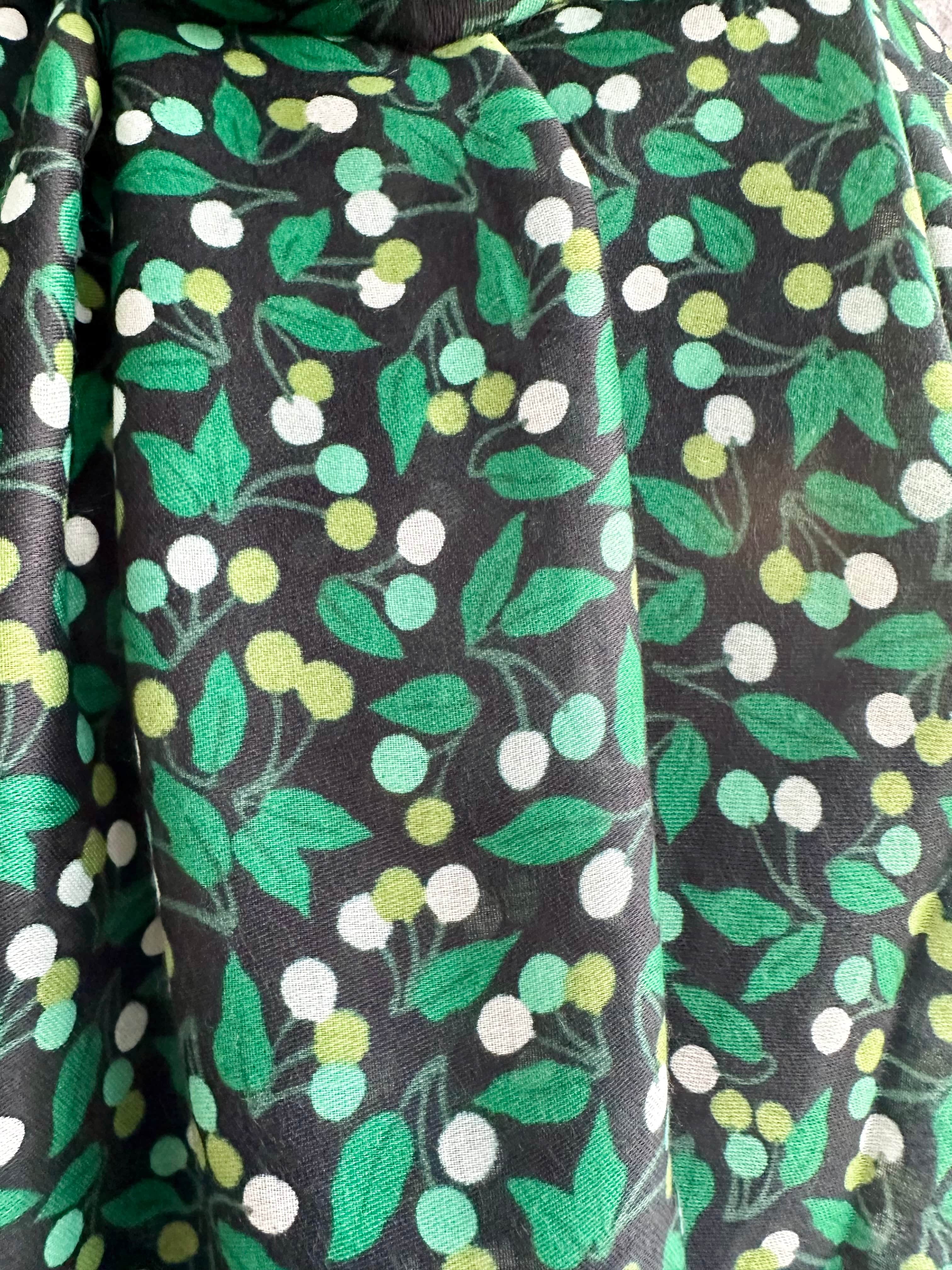 lusciousscarves Green Little Berries and Leaves Ladies Scarf