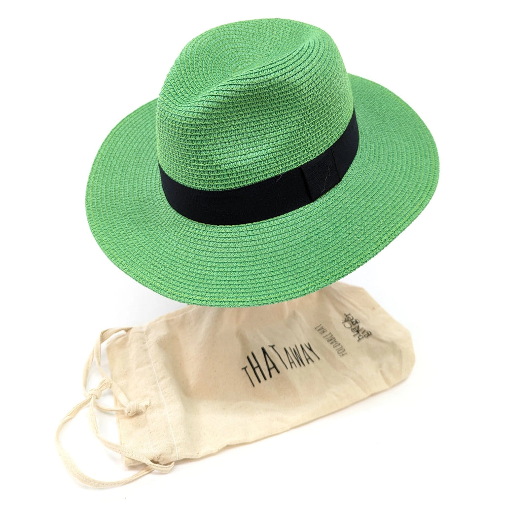 lusciousscarves Green Panama Style Sun hat , Rollable and Packable