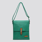 Load image into Gallery viewer, lusciousscarves Green Soft Faux Leather Satchel Crossbody Bag.
