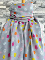 Load image into Gallery viewer, lusciousscarves Grey Scribbled Spots Scarf
