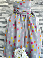 Load image into Gallery viewer, lusciousscarves Grey Scribbled Spots Scarf
