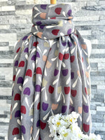 Load image into Gallery viewer, lusciousscarves Grey Sweet Tulips Scarf.
