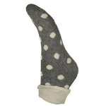 Load image into Gallery viewer, lusciousscarves Grey Wool Blend Cuff Socks with Cream Spots.

