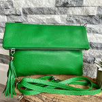 Load image into Gallery viewer, lusciousscarves Gucci Green Italian Leather Clutch Bag
