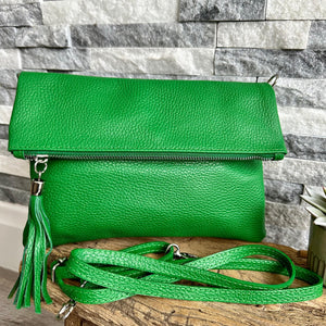 lusciousscarves Gucci Green Italian Leather Clutch Bag