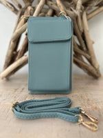 Load image into Gallery viewer, lusciousscarves Handbag &amp; Wallet Accessories Dusky Blue Phone / Purse Crossbody Bag

