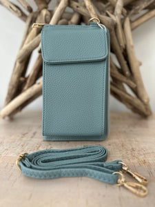 lusciousscarves Handbag & Wallet Accessories Dusky Blue Phone / Purse Crossbody Bag