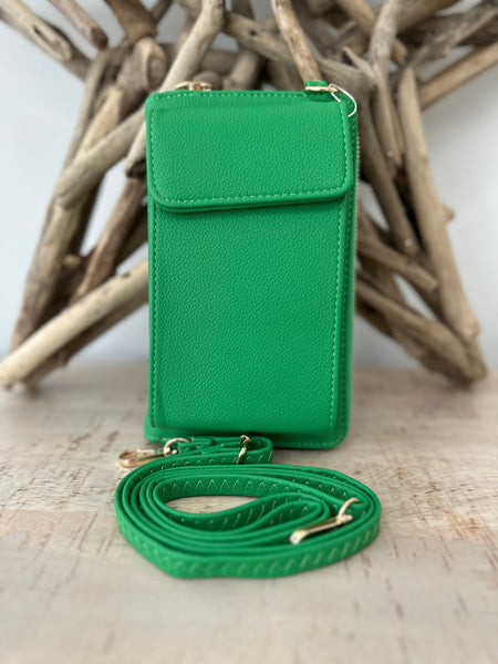 Leather phone 2025 crossbody wallet