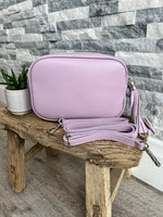 Load image into Gallery viewer, lusciousscarves Handbag &amp; Wallet Accessories Lilac Leather Camera  Style Bag
