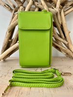 Load image into Gallery viewer, lusciousscarves Handbag &amp; Wallet Accessories Lime Green Faux Leather Phone Bag / Phone Pouch
