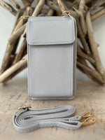 Load image into Gallery viewer, lusciousscarves Handbag &amp; Wallet Accessories Pale Grey Phone / Purse Crossbody Bag
