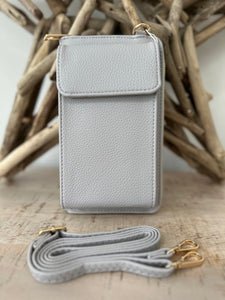 lusciousscarves Handbag & Wallet Accessories Pale Grey Phone / Purse Crossbody Bag