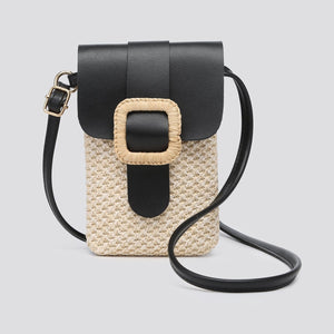 lusciousscarves Handbags Black Crossbody Phone Pouch , Woven Design Small Bag