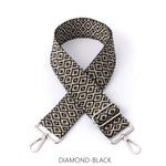 Load image into Gallery viewer, lusciousscarves Handbags Black Diamond Interchangeable Bag Straps with Silver Hardware - Lots of colours available.
