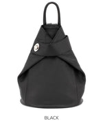 Load image into Gallery viewer, lusciousscarves Handbags Black Italian Leather Folding Rucksack Backpack 12 Colours -

