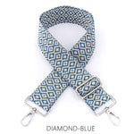 Load image into Gallery viewer, lusciousscarves Handbags Blue Diamond Interchangeable Bag Straps with Silver Hardware - Lots of colours available.

