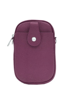 lusciousscarves Handbags Burgundy Italian leather crossbody phone bag - lots of colours available
