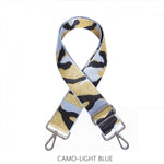 Load image into Gallery viewer, lusciousscarves Handbags Camo- Pale blue Interchangeable Bag Straps with Silver Hardware - Lots of colours available.
